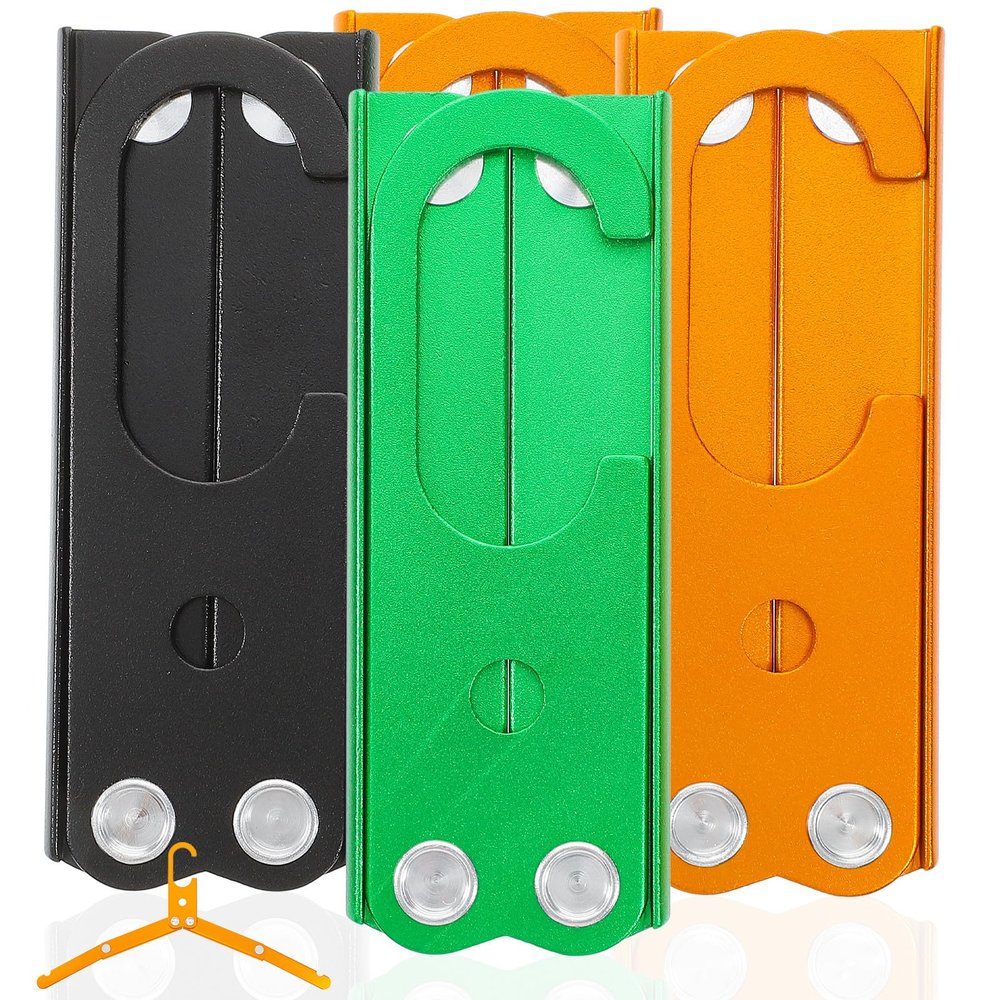 PRETYZOOM 4-Pack Foldable Aluminum Clothes Hangers, Non-Slip and Space-Saving