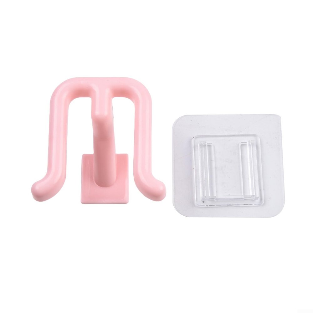 Wall-Mounted Slipper Hook for Bathroom and Bedroom, No Drilling, Plastic Shoe Organizer with Drainage Design, White (Pink)