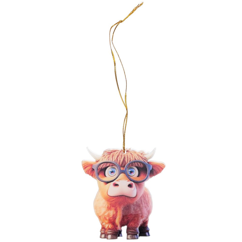 ABOOFAN Cartoon Highland Cow Ornament