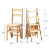 Folding Wooden Ladder Chair, 4-Step Multifunctional Stool view 2