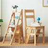 Folding Wooden Ladder Chair, 4-Step Multifunctional Stool view 3