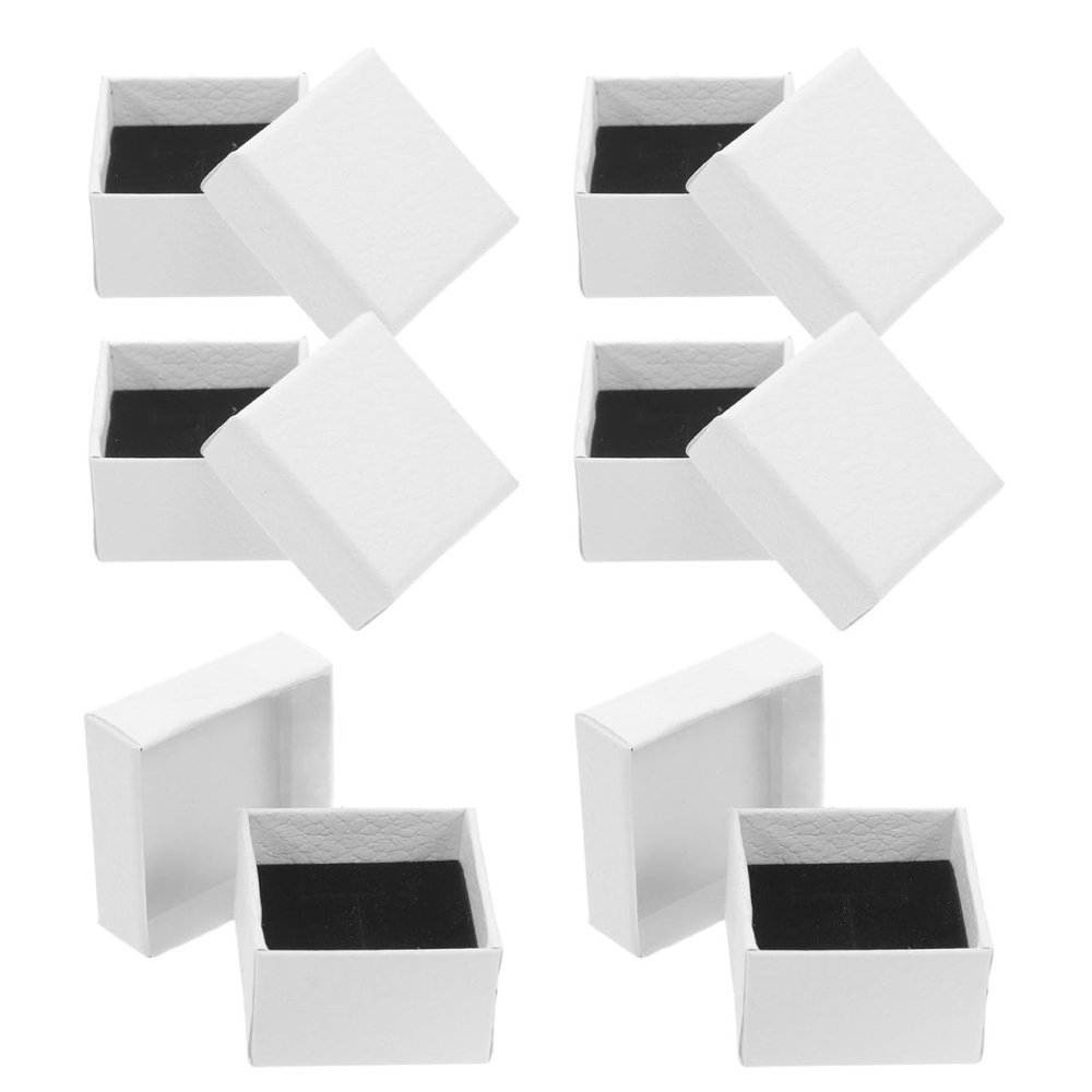 BESTOYARD 10 Small White Jewelry Boxes for Rings, Earrings, and Necklaces
