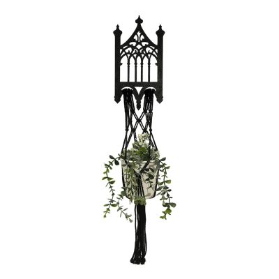 Macrame Plant Hanger - Boho Wooden Wall Holder