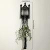 Macrame Plant Hanger - Boho Wooden Wall Holder view 3