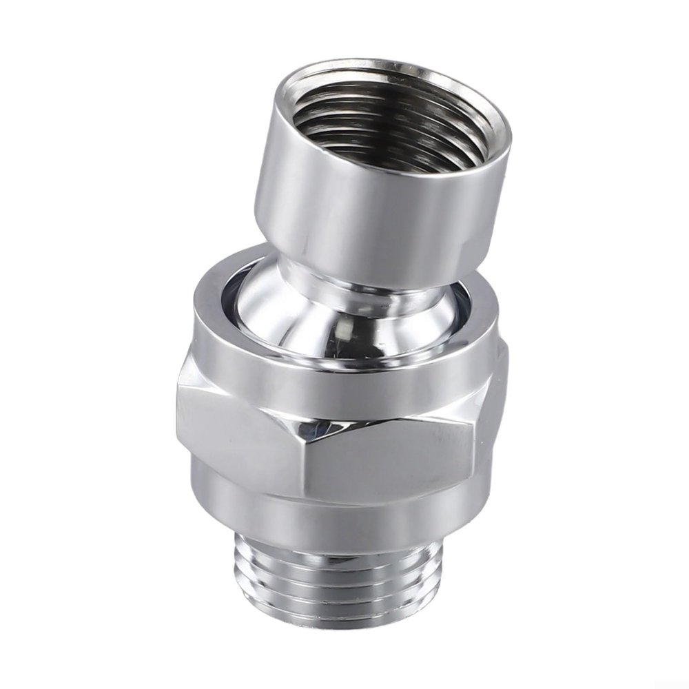 Brass Showerhead Swivel Adapter, G1/2 Ball Joint, Silver