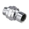 Brass Showerhead Swivel Adapter, G1/2 Ball Joint, Silver view 2