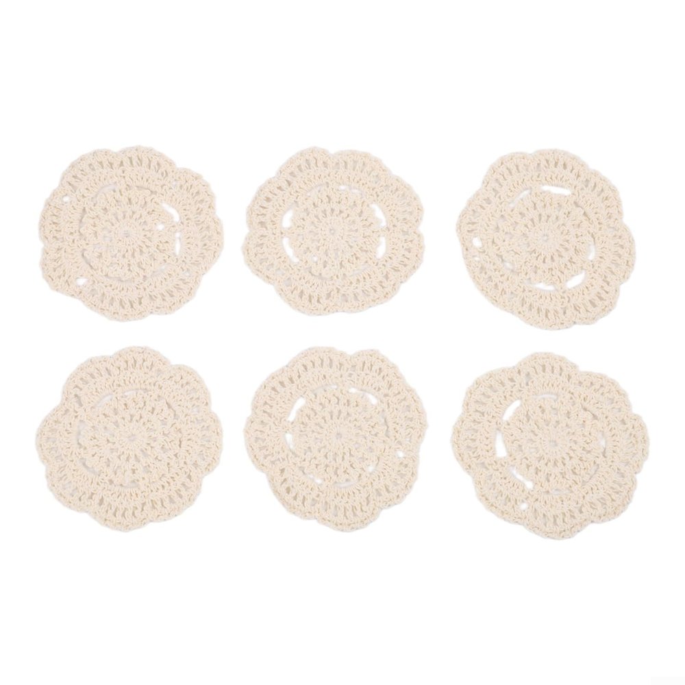 Handmade Bohemian Crochet Coasters (6PCS)