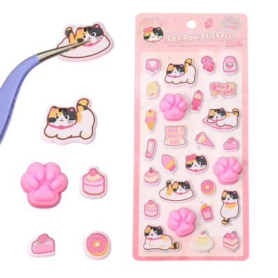 Cartoon Cat Stickers - 3D Kawaii Adhesive