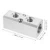 Levemolo Pneumatic Manifold Block, Iron and Zinc Alloy, Silver view 2