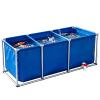 JINGSHIQIAOPL Foldable PVC Fish Pond with Galvanized Steel Frame, Drain Valve Included, 300 x 200 x 50 cm view 1