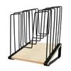 European-Style Metal File Organizer with Wood Base, 5 Sections view 1