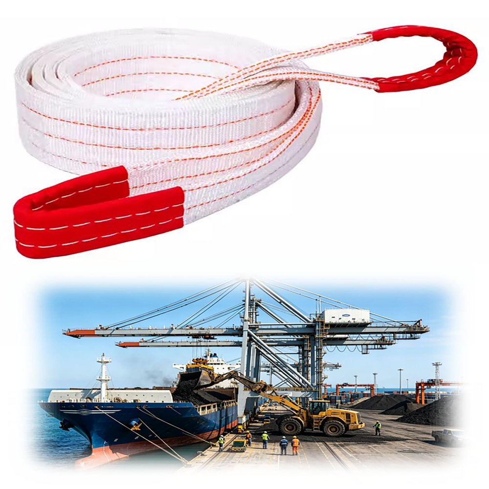 Heavy-Duty Polyester Webbing Lifting Sling for Cranes and Industrial Hoists