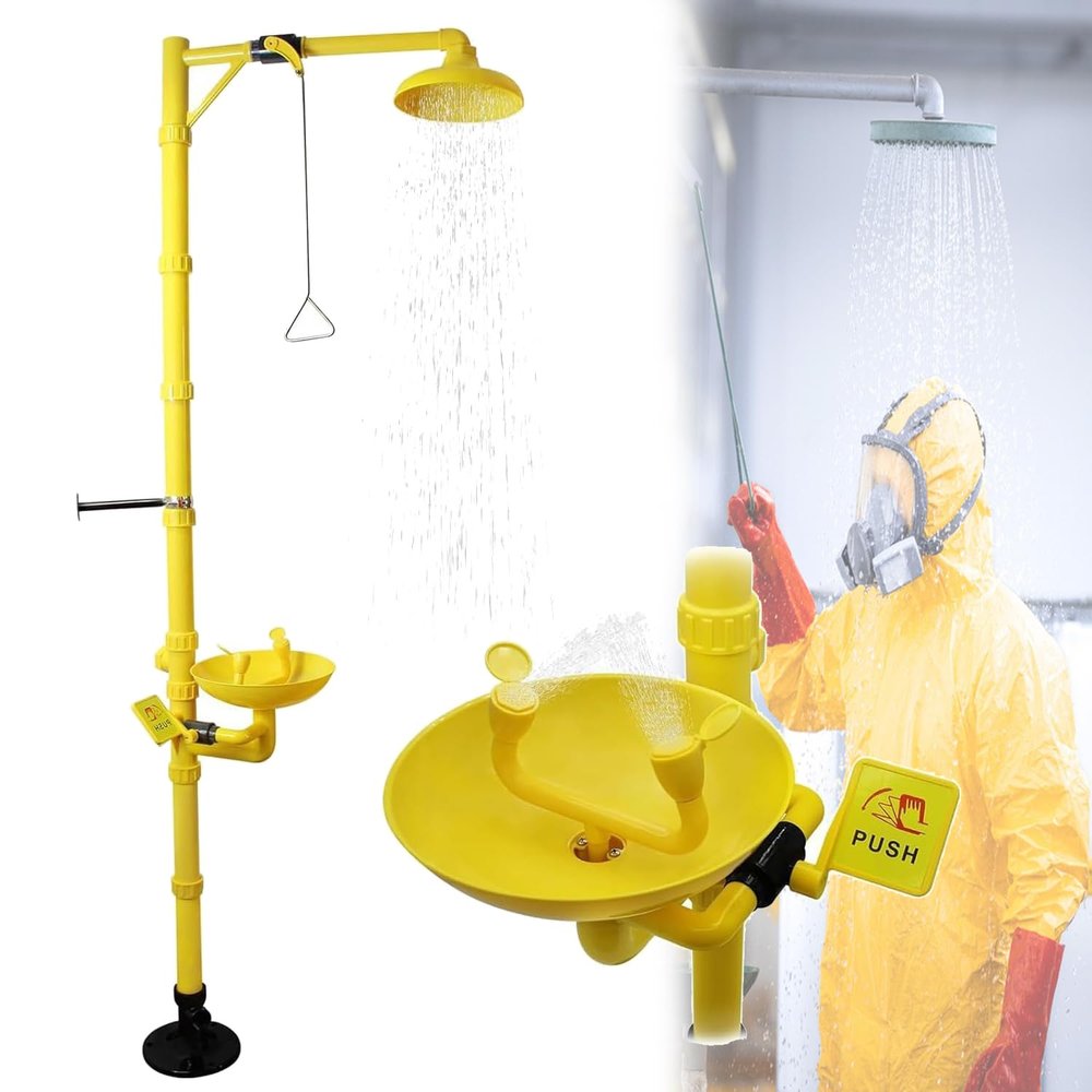 Emergency Eyewash and Shower Station, Dual-Nozzle Safety Shower