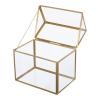 Uonlytech Small House-Shaped Glass Greenhouse with Geometric Metal Frame for Indoor and Decorative Plants view 1