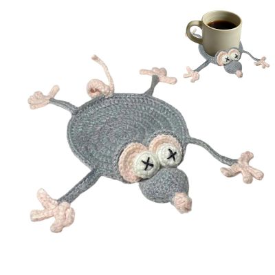 Cute Desk Coasters | Fun 3D Knitted Protection Decor | Turtle Coaster Mat