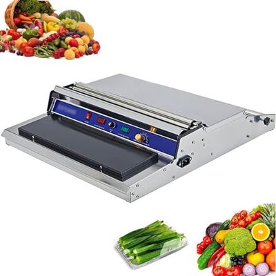 Manual Cling Film Packaging Machine with Adjustable Temperature and Built-In Heating Plate for Supermarkets