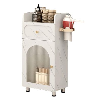 ZYJIX Hair Salon Tool Cabinet, White Marble + White