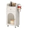 ZYJIX Hair Salon Tool Cabinet, White Marble + White view 1