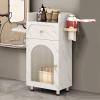 ZYJIX Hair Salon Tool Cabinet, White Marble + White view 2