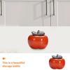 VICASKY Persimmon-Shaped Ceramic Tea Canister view 3
