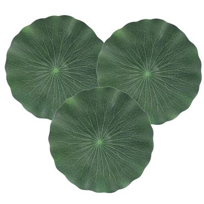 Lifelike Floating Lotus Leaves, 3-Piece EVA Set, Green, for Ponds