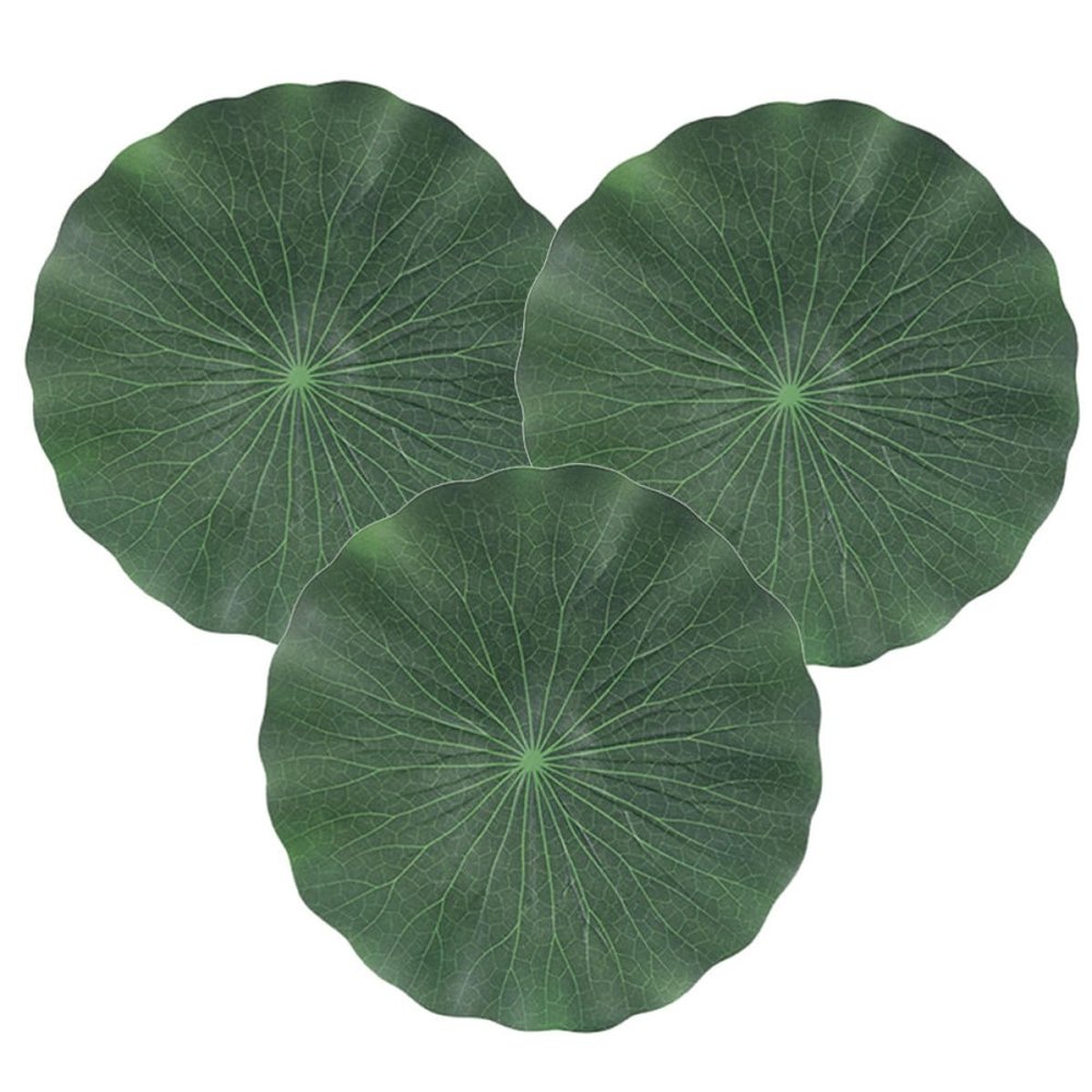 Lifelike Floating Lotus Leaves, 3-Piece EVA Set, Green, for Ponds