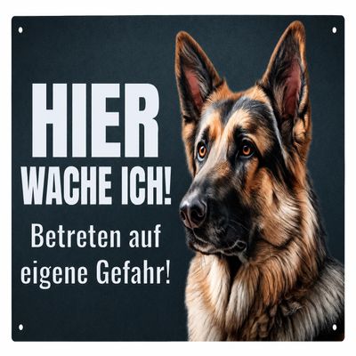 Premium German Shepherd Warning Sign “I’m Watching!” – Weatherproof Aluminum Composite, 22.5 × 15 cm