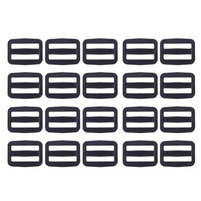 Operitacx 20 Pack Plastic Cord Locks with Spring Mechanism - Black