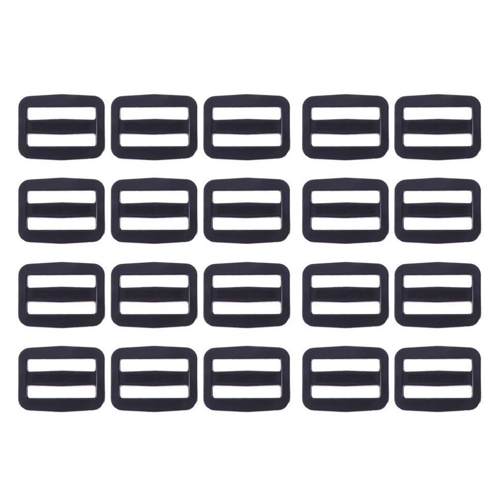 Operitacx 20 Pack Plastic Cord Locks with Spring Mechanism - Black