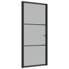Interior Door 93 x 201.5 cm with Aluminum Frame and Black Matte Glass view 1