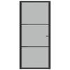Interior Door 93 x 201.5 cm with Aluminum Frame and Black Matte Glass view 3