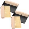 CLISPEED 2-Piece Small Iron and Beech Wood Dustpan and Brush Set for Keyboards and Computer Vents view 1