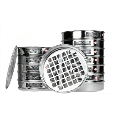 Labor Gravel Test Sieve, 30 cm Diameter, Stainless Steel, with Pan and Lid