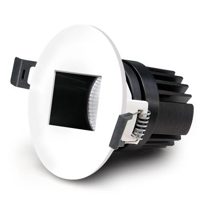 zhuguiming LED Deep-Recessed Spotlight with Narrow Trim, Glare-Free, for Living Rooms and Hotels, No Secondary Light, Accent Wall Lighting, Small Recessed Spotlights (Natural White, Type B-Round, 7W)