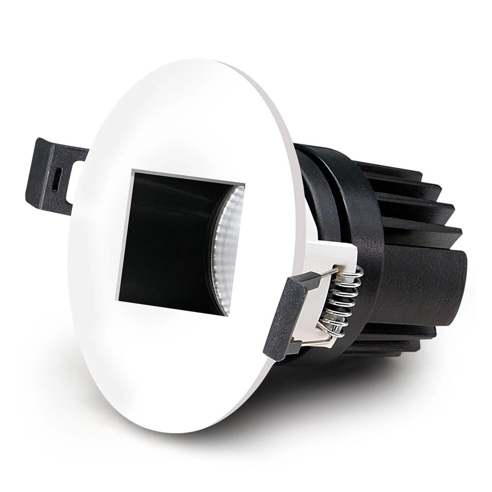 zhuguiming LED Deep-Recessed Spotlight with Narrow Trim, Glare-Free, for Living Rooms and Hotels, No Secondary Light, Accent Wall Lighting, Small Recessed Spotlights (Natural White, Type B-Round, 7W)