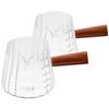 MUSISALY 180 ml Glass Measuring Cups with Wooden Handles, 2-Piece Set view 1