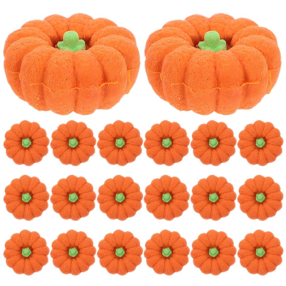 ibasenice 20-Piece Cute Pumpkin TPR Erasers for Halloween Parties, Sketching, and Crafts