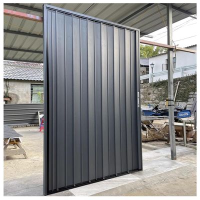 Folding Accordion Door Privacy Room Divider, Aluminum Alloy, with Door, Hardware and Handle (Gray, Right, 1060 x 2030 mm)