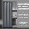 Folding Accordion Door Privacy Room Divider, Aluminum Alloy, with Door, Hardware and Handle (Gray, Right, 1060 x 2030 mm) view 3