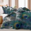4 Seasons Duvet 200 x 220 cm with 80 x 80 cm Pillowcases, Luxury Peacock Feather Paisley Mandala Microfiber All-Season Quilt, Breathable, Lightweight, Washable, White view 3