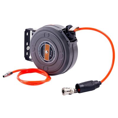 Domary Automatic Retractable Garden Hose Reel, Wall-Mounted