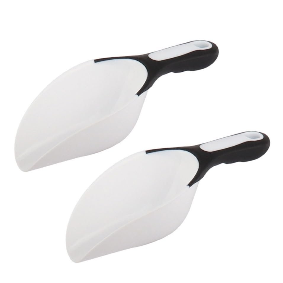 COSMOBETTY 2-Piece White PP Food Scoop Set