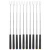 Operitacx 10-Piece Stainless Steel Grill Forks with Heat-Resistant ABS Handles, Manually Rotatable, for Outdoor Grilling and Camping view 1