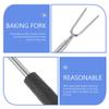 Operitacx 10-Piece Stainless Steel Grill Forks with Heat-Resistant ABS Handles, Manually Rotatable, for Outdoor Grilling and Camping view 3