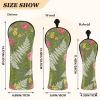Vintage Botanical Flower Golf Headcovers, Green PU Leather view 2