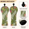 Vintage Botanical Flower Golf Headcovers, Green PU Leather view 3