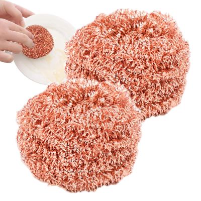 Dish Scrubber, Kitchen Cleaning Brush | 2-Pack Copper Wire Pot Scrubber