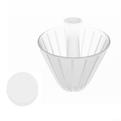 Filter Paper Press with Trapezoidal Geometry and Round Sieve for Repeatable Manual Brewing Results (155 Filter Papers, Black)