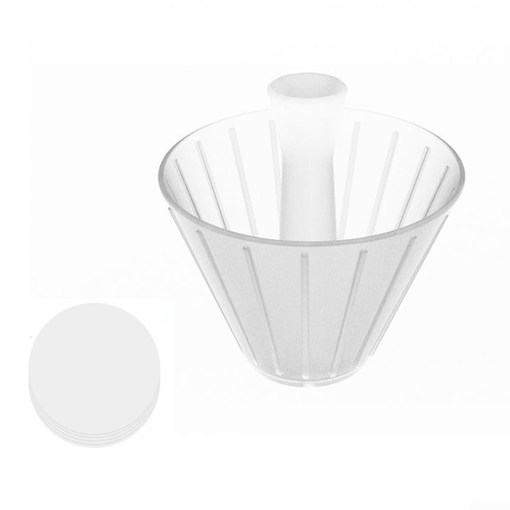 Filter Paper Press with Trapezoidal Geometry and Round Sieve for Repeatable Manual Brewing Results (155 Filter Papers, Black)