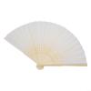 Chinese Silk Fan, One-Sided, Small, Foldable, Handcrafted, Traditional Style, Decorative Fan (White) view 1
